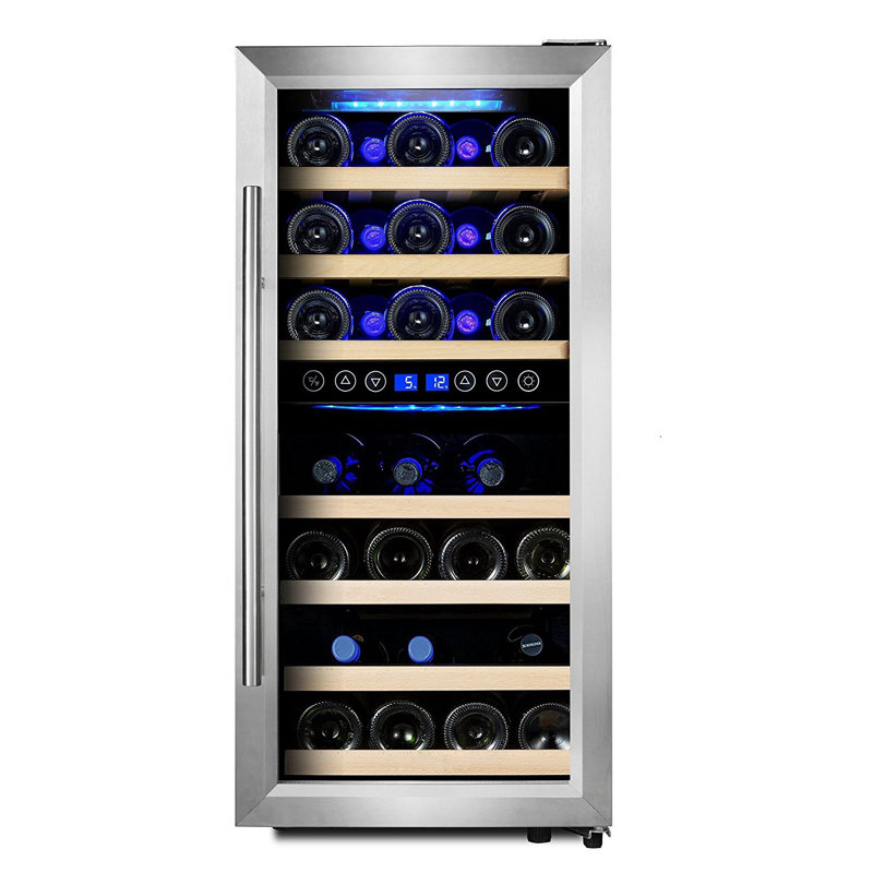Phiestina 33 Bottle Dual Zone Freestanding Wine Cooler & Reviews Wayfair